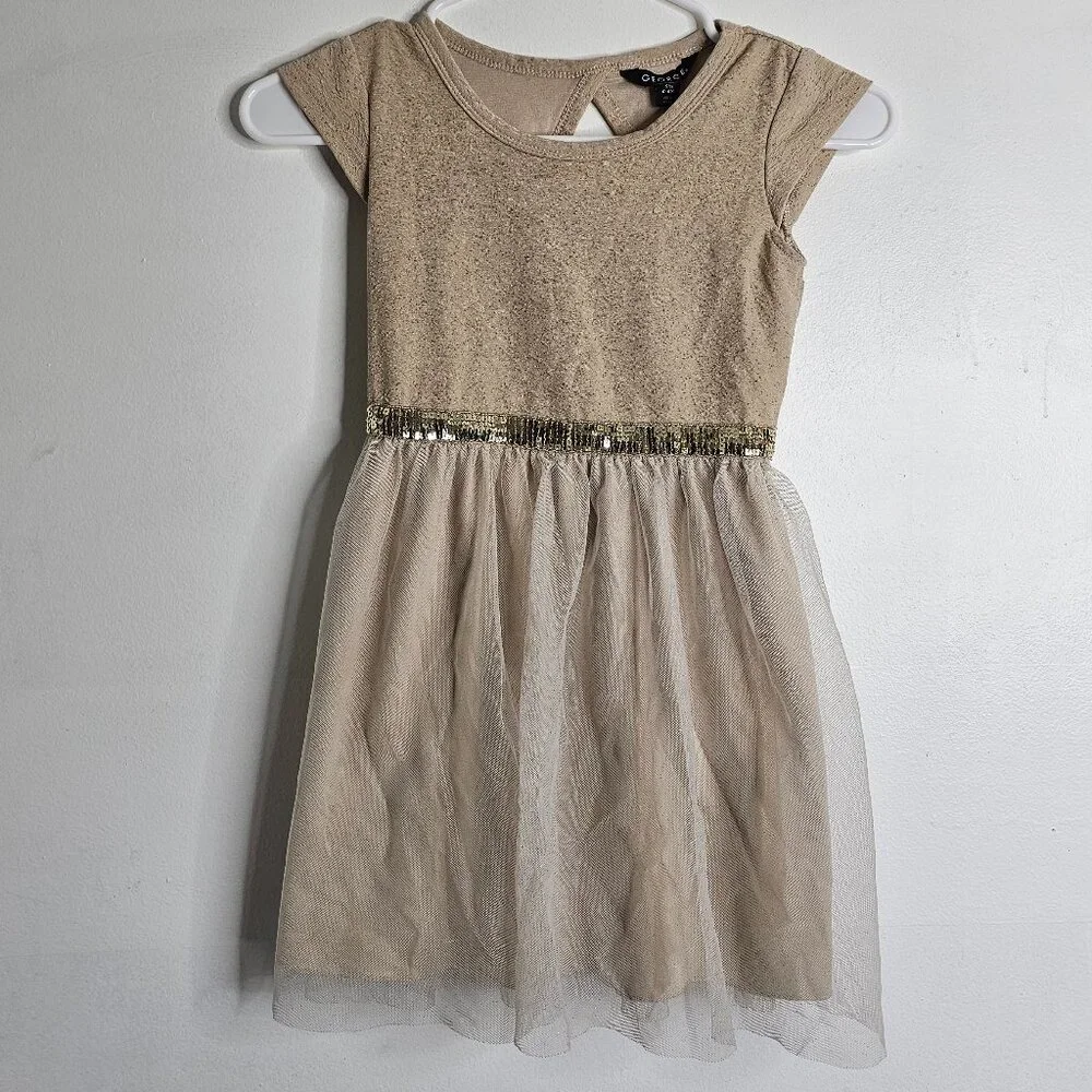 Chiffon and Sequin Dress with Keyhole Back - Picture 2 of 6